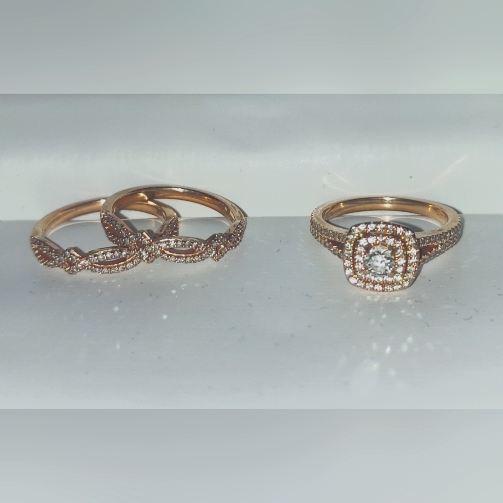 10K Rose Gold Wedding Set